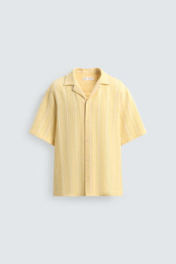 CAMISA REGULAR FIT JACQUARD RAYAS / Amarillo - Zara фото 7