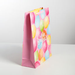 Пакет ламинированный вертикальный С Днём Рождения!, L 31 40 11,5 см - Дарите счастье фото 2