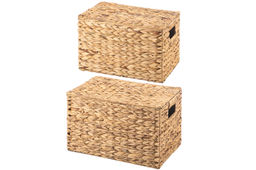 Набор 2 плетеных корзин 45*30,5*27,5 см, 40,5*25*25,5 см, с крышками, водный гиацинт