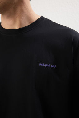 TRENDYOL MAN Siyah Oversize/Genis Kesim %100 Pamuklu Bask?l? T-Shirt TMNSS25TS00119 - Trendyolmilla фото 19