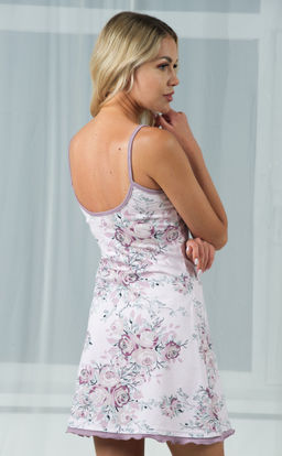 Ночная сорочка Цветы голубые на кофейном - Нежка фото 166