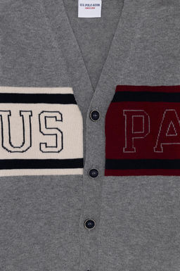 Серый кардиган из меланжевого трикотажа для мальчика - U.s. polo assn фото 4