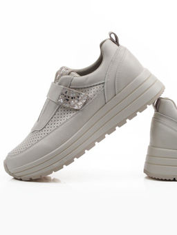 03-A1012-2A LT. BEIGE Кроссовки женские (натуральная кожа)