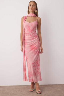 Yesil Fular Detayl? Tul Maxi Orme Elbise TPRSS25EL00314 - Trendyolmilla фото 22