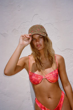 EMBROIDERED ANIMAL PRINT TWILL CAP - Zara фото 5