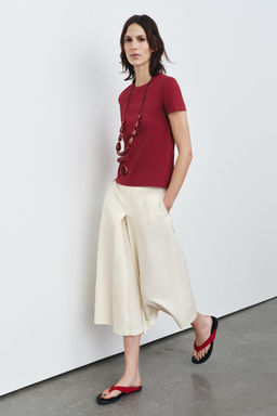 CAMISETA INTERLOCK MANGA CORTA / Granate