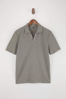 Haki Regular/Normal Kesim Dokulu Polo Yaka T-shirt TMNSS26PO00009