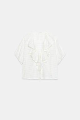 BLUSA VOLANTES LAZOS / Blanco roto - Zara фото 6