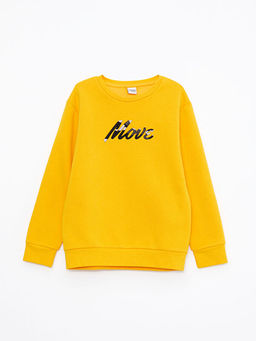 Bisiklet Yaka Nak??l? Uzun Kollu Erkek ?ocuk Sweatshirt
