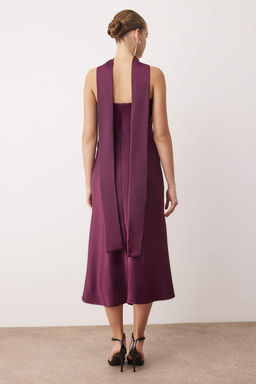 Murdum Fular Detayl? Straplez Yaka Saten Y?lbas? S?k/Gece Elbisesi TPRAW26EL00157 - Trendyolmilla фото 3