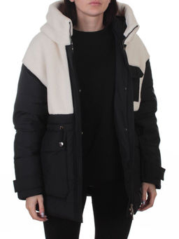 7716 BLACK/WHITE Куртка зимняя женская (150 гр. синтепон)