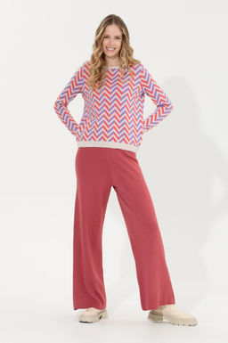 Женские темно-розовые трикотажные брюки