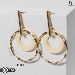 Серьги ассорти Дежавю, цвет белый в золоте