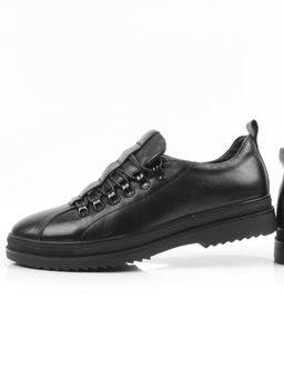 05-1829M-8-959 BLACK Ботинки зимние мужские (натуральная кожа, натуральный мех)