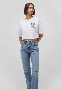 Bugs Bunny Bask?l? Beyaz Tisort - Mavi фото 2