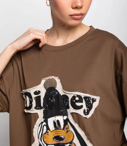 Футболка #КТ33107, тёмно-бежевый