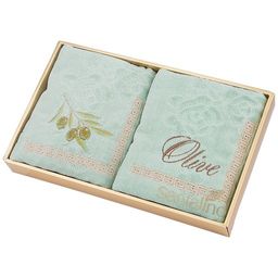 НАБОР ПОЛОТЕНЕЦ МАХРОВЫХ ИЗ 2-Х ШТ 40Х70СМ, ОЛИВА100