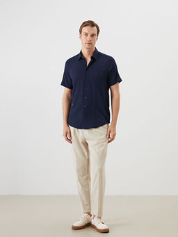 Regular Fit K?sa Kollu Desenli Arm?rl? Erkek G?mlek