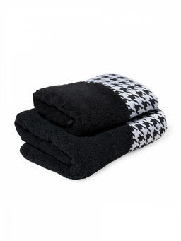 Набор махровых полотенец 2шт 35x70, 50x90 черный махровая ткань