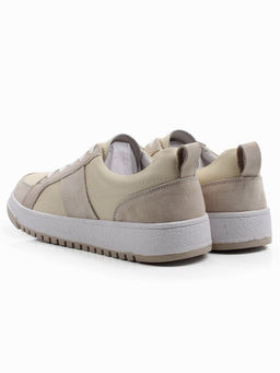 03-C934-4 BEIGE Кеды кожаные женские (натуральная кожа, натуральная замша)