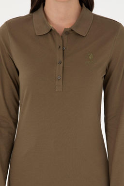 Женский базовый свитшот цвета хаки Неожиданная скидка в корзине - U.s. polo assn фото 6