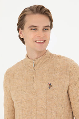 Мужской свитер песочного меланжа - U.s. polo assn фото 9