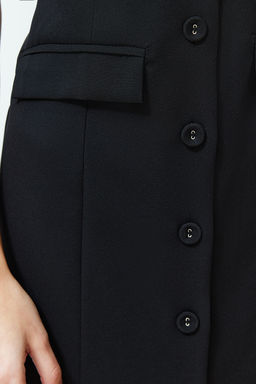 Siyah Cep Detayl? Mini Dokuma Ceket Elbise TWOSS24EL00451 - Trendyolmilla фото 5