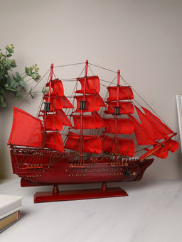 Макет парусного корабля 60х52 см / A26658-60 /уп 4/красный парус - Галеонтрейд фото 3
