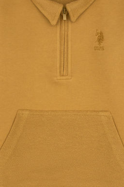 Erkek _ocuk Hardal Yar_m Fermuarl_ Sweatshirt - U.s. polo assn фото 3