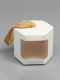 Цена за 10 шт. Коробка шестигранная, с окном, белая, 10 х 10 х 10 см - UPAK LAND фото 5