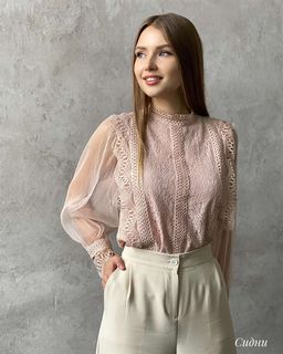 Блузка Сидни (пудровый) - Nadi bordo фото 4