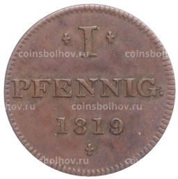 Монета 1 пфенниг 1819 года Франкфурт