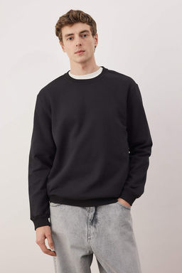 Siyah-Lacivert-Gri Melanj 3lu Paket Regular/Normal Kesim Basic Ici Polar Sweatshirt TMNAW26SW00006 - Trendyolmilla фото 16