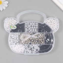 Бусины в шкатулке "Классика. Буквы" бисер 8/0 12,5х19х2 см