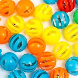 Цена за 60 шт. Шарик для кошек с бубенчиком Футбол, 3,8 см, фасовка 60 шт, микс цветов - Пижон фото 4