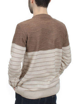 G638 BROWN/BEIGE Джемпер мужской (100% шерсть) - Фабричный китай фото 4