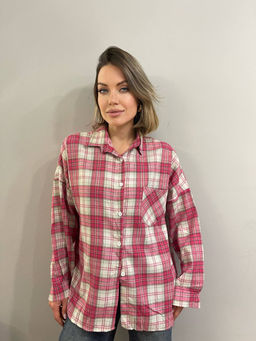 K11205 Рубашка OVER SIZE СВ_РОЗОВЫЙ_02 - Brand фото 3