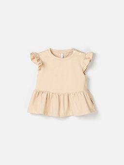 Футболка с баской Крем-брюле