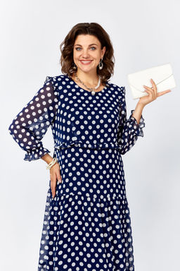 Платье LADY SECRET 25301 мультиколор (синий-горох)