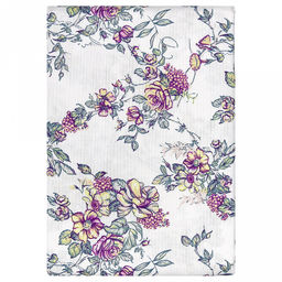 "Сиреневый букет К" Скатерть 180х145см, длина стола до 140см, на 6 персон, хлопок "Премиум" 186г/м2, "Домашняя мода" (Россия)