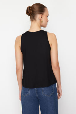 Siyah Regular/Normal Kal?p Bisiklet Yaka Orme Bluz TWOSS24BZ00502 - Trendyolmilla фото 6