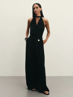 Комбинезон из тенселя и льна с открытой спиной / Zarina  фото 10