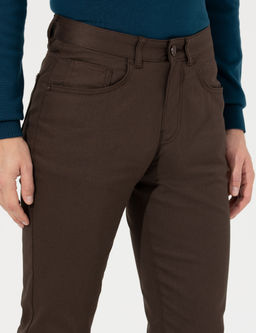 Kahverengi Slim Fit Kanvas Pantolon