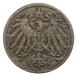 Монета 10 пфеннигов 1907 года F Германия