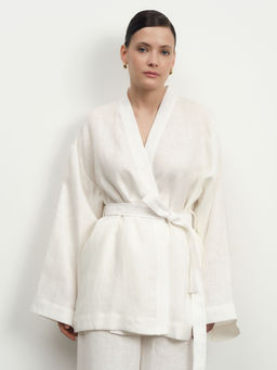 Жакет-кимоно льняное 42367 белый