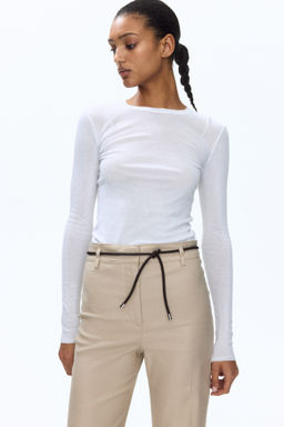Pantal?n bootcut en mezcla de lino - H&m фото 5