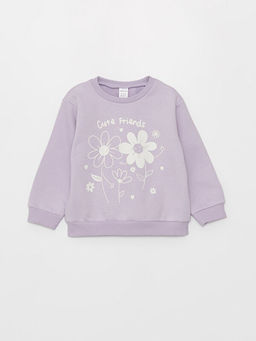 Bisiklet Yaka Uzun Kollu K?z Bebek Sweatshirt ve Pantolon 2li Tak?m