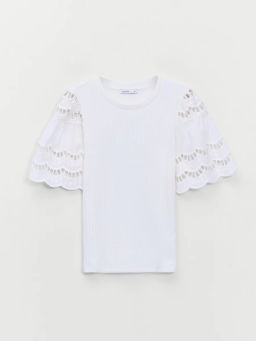 Приталенная футболка с шитьем на рукавах ZR2605023419-2 / Zarina