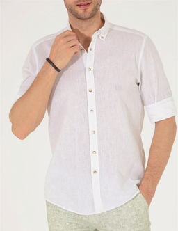 Beyaz Regular Fit Uzun Kollu G_mlek - Pierre cardin фото 6