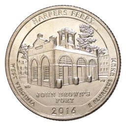 25 центов 2016 года D Национальные парки - №33 Харперс Ферри